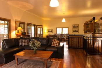 The spacious living and dining room at Hunter Escape...
